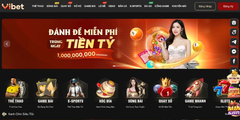 Giao diện nhà cái Vibet